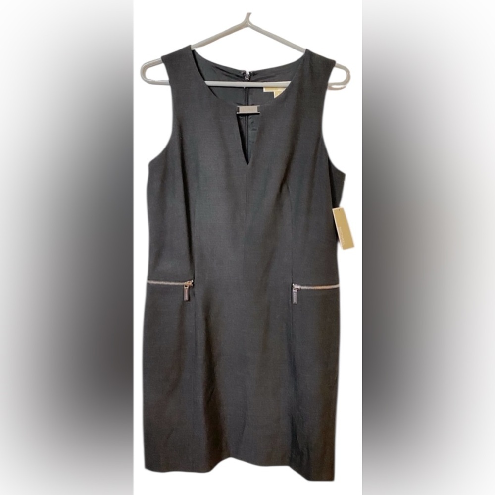 NWT gray Michael Kors sleeveless dress silver details size 8​